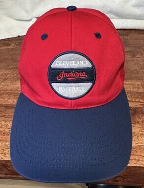 BD&A 2005 Cleveland Indians Baseball Red Blue Adult Adjustable StrapBack Hat Cap